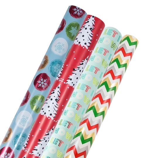 JAM Paper Shimmering Christmas Gift Wrap Set